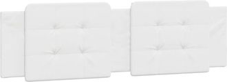 vidaXL Cabecero De Cama Acolchado Cuero Sint&eacute;tico Blanco 180 Cm Vidaxl
