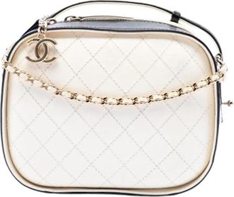 Chanel Pre-owned Vanity Case - Dames - Vintage Schoudertas - Wit - ONE Size - Leer - Vintage