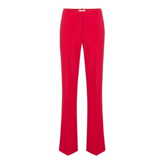Elisabetta Franchi Broek van lichtgewicht cr&ecirc;pestof - Dames - Broeken - Rood - Maat: M Leer