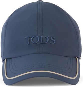 Tod's piping baseball cap - men - Polyamide/Polyurethane/Elastane/Calf Leather/Cotton - One Size - Blue