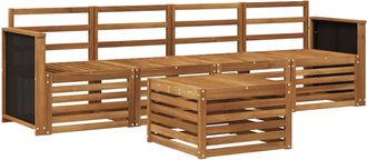 vidaXL Conjunto De Sof&aacute;s De Exterior 5 Uds. Natural Vidaxl