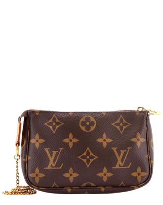 Louis Vuitton Brown Monogram Canvas Pochette Accessoires Mini (Authentic Pre- Loved)