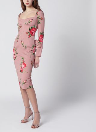 Dolce & Gabbana Bouquet rose print sheath dress