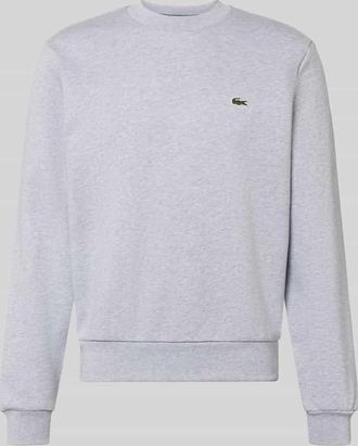 Lacoste Regular Fit Sweatshirt aus Baumwoll-Mix in Hellgrau, Gr&ouml;&szlig;e XXXL