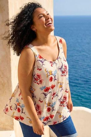 Roman Ditsy Floral V-Neck Top