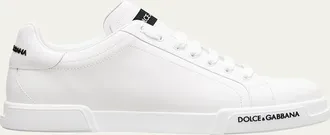 Dolce & Gabbana Mens Portofino Calf Leather Low-Top Sneakers