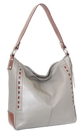 Nino Bossi Everyday Leather Hobo Bag in Stone
