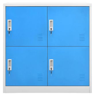 Berkfield Home Locker Cabinets 2 pcs Light Grey & Blue 90x45x92.5 cm Steel