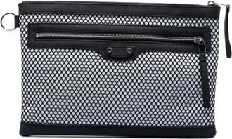 Balenciaga Pre-owned Mesh Clutch - Dames - Vintage Clutch - Zwart - ONE Size - Leer - Vintage