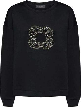 Elena Miro Casual Katoenen T-Shirt - Dames - Sweatshirts - Zwart - M - Katoen - Hoodies & sweatvesten