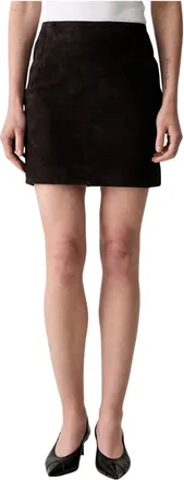 Rotate Rotate Birger Christensen - Suede Mini Rok - Dames - Rokken - Bruin - Maat: S Su&egrave;de