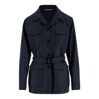 Tagliatore Giacca in Lana e Cashmere con Cintura - - Coats - Donna - Blu - M