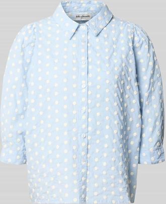 Lollys Laundry Regular Fit Bluse im Allover-Look Modell Bono in Hellblau, Gr&ouml;&szlig;e XL