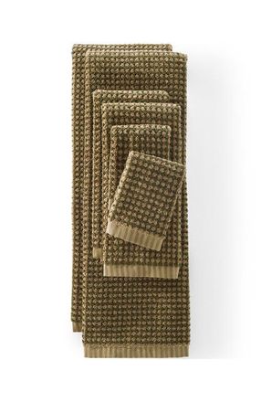 Lands End Turkish Quick-Dry Cotton Textured Gingham Towel Set in Rich Camel/olive Drab at Nordstrom