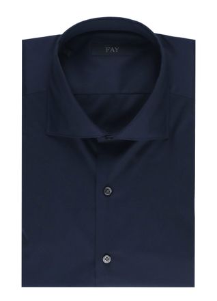 Fay Blue Cotton Casual Shirt