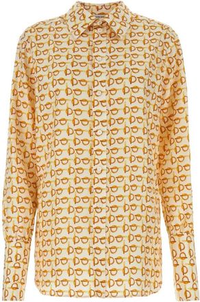 Burberry B Zijden Shirt - Dames - Overhemden - Veelkleurig - 3XS - Overhemden