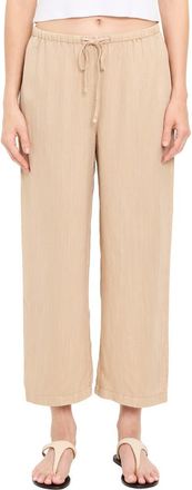 Michael Stars Tali Linen Blend Wide Leg Drawstring Pants in Macadamia at Nordstrom, Size X-Small