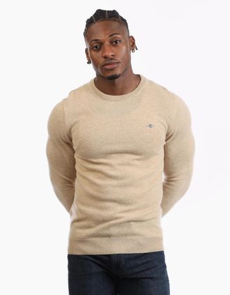 GANT Mens Lambswool Blend Crewneck Sweatshirt - Green - Size: 38