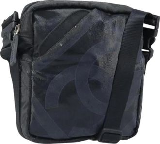 Chanel Pre-owned Vintage Schoudertas van Gecoat Canvas - Dames - Vintage Schoudertas - Zwart - ONE Size - Vintage