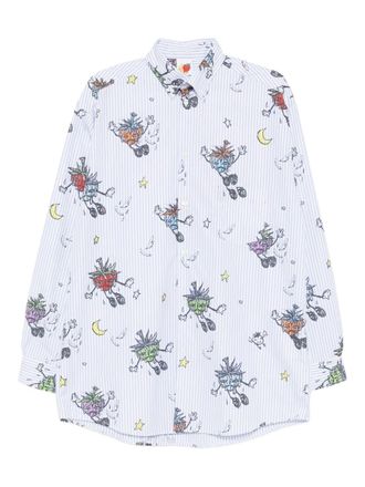 Sky High Farm Gestreept katoenen shirt - Blauw