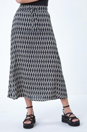DUSK Printed Tie Front Pocket Skirt