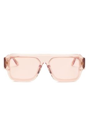 DEZI Miami 56mm Flat Top Sunglasses in Crystal Pink at Nordstrom