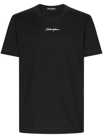 Dolce & Gabbana Logo Embroidery Cotton T-Shirt