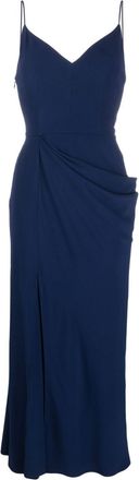 Alexander McQueen draped midi dress - women - Acetate/Viscose - 42 - Blue