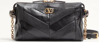 Valentino Garavani Valentino Garavani Panthea Small Shoulder Bag In Nappa Leather With A Chevron Pattern Wo