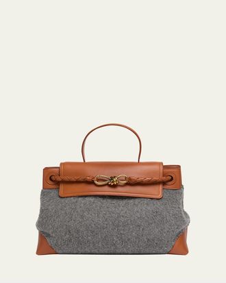 Bottega Veneta Ciao Ciao Medium Felt & Leather Top-Handle Bag