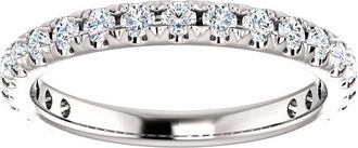 Pompeii3 5/8 cttw Diamond Wedding Ring Womens Stackable French Set 14k White Gold Band