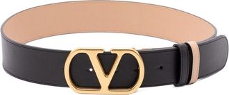 Valentino Garavani Vlogo Signature Leather Reversible Belt