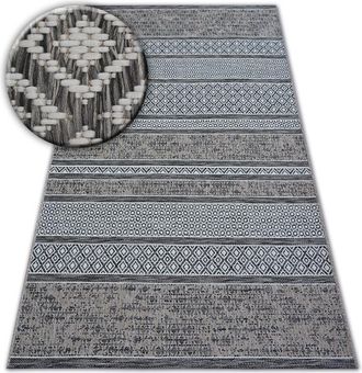 RugsX Rugsx - Carpet sisal loft 21118 boho ivory/silver/grey grey 140x200 cm