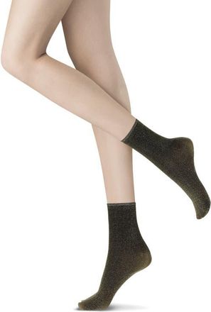 Orobl&ugrave; Calzino Diamonds Crew Socks in Black/gold at Nordstrom