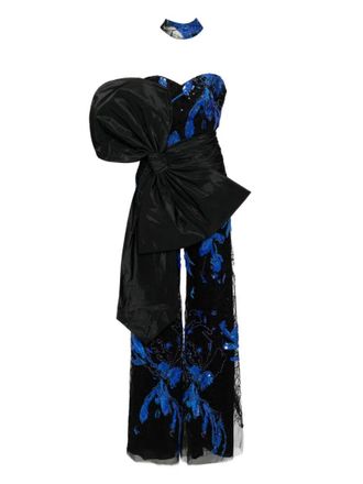 Saiid Kobeisy Embroidered Strapless Jumpsuit