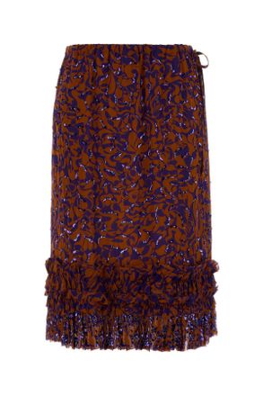 Dries Van Noten Printed Viscose Scotts Skirt