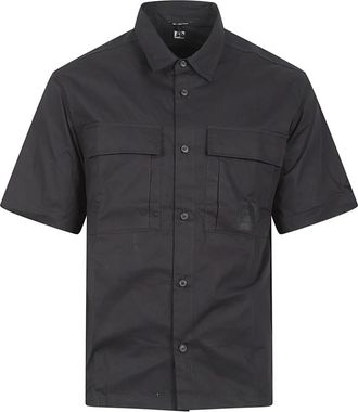 C.P. Company Metropolis Shirt - Heren - Korte mouwen Overhemden - Zwart - 2XL - Overhemden