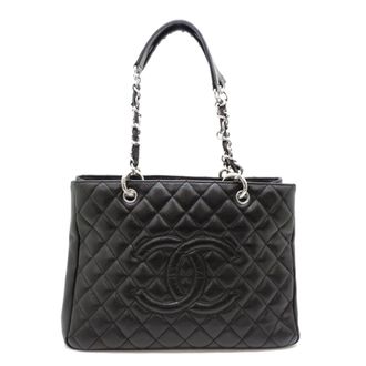 Chanel Black Grained Calfskin Tote Bag (Pre-Owned)