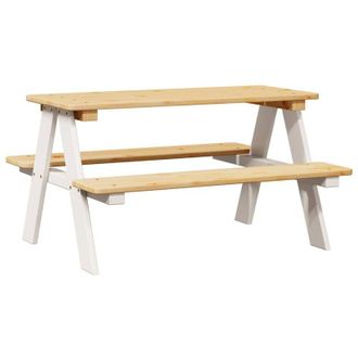 vidaXL vidaXL Tavolo per Bambini con Panche IRUN 90x79,5x50 cm Legno Massello
