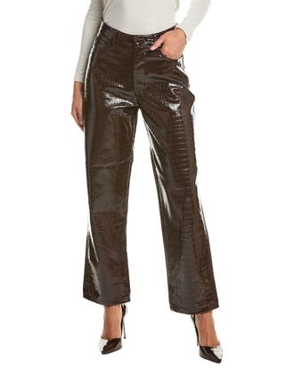 Current Elliott Faux Leather Animal Embossed Straight Pant