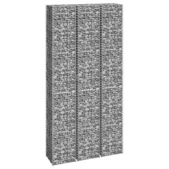 Berkfield Home Gabion Raised Beds 3 pcs 30x30x200 cm Iron in Silver | Size: 30 x 30 x 200 cm