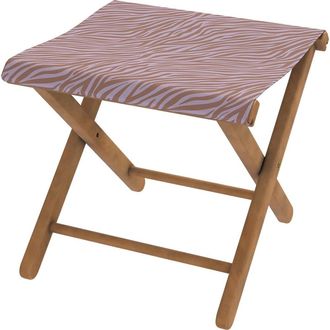 Vent de Boh&egrave;me Taburete plegable de haya y tela cebra lila