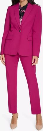 Calvin Klein One-Button Blazer In Mulberry