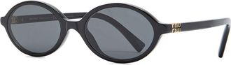 Miu Miu Oval-frame Sunglasses - Black - One Size