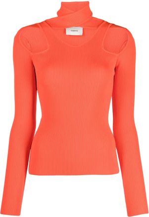 Coperni cut-out ribbed sweater - women - Viscose/Elastane - S - Red