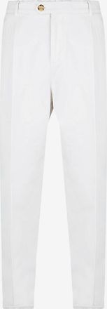 Brunello Cucinelli Bundfaltenhose aus Baumwollgabardine Leisure Fit