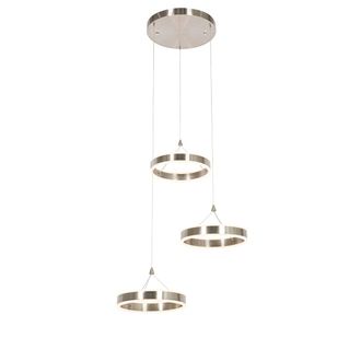 QAZQA Dise&ntilde;o L&aacute;mpara Colgante Redonda De Acero Con Led De 3 Pasos De Regulaci&oacute;n De Intensidad 3 Luces - Lyani Aluminio /acero /pl&aacute;stico Redonda Incluye Led 