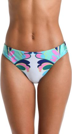 Sunshine 79 Womens Feathers Hipster Bikini Bottom In Multi Blue