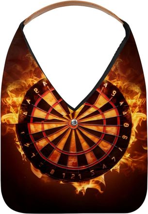 Generic Fire and Darts Board Reusable Lightweight Grocery Bags - Foldable Into Compact Pouch, Washable & Sturdy, Multipurpose for Shopping and Travel