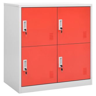 vidaXL Vidaxl - Armadietto A Chiave Grigio Chiaro E Rosso 90x45x92,5 Cm Acciaio